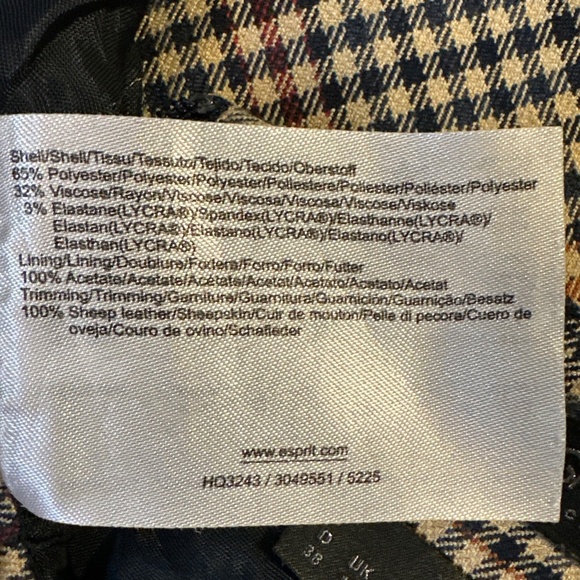 Vintage Esprit Brown Plaid Mini Skirt Size 8 90s Y2K Taylor Gilmore Girls Prep - Picture 4 of 7